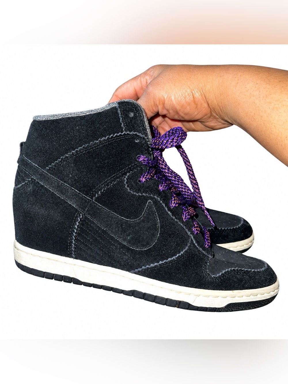 Nike Dunk Sky Hi Black Suede Wedge Sneakers | Women’s Size 8.5
